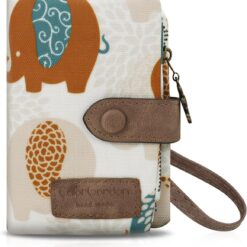 Small Purses for Women Stylish Ladies Wallet with Detachable Wrist Strap, Multi Card Slot Women Wallets Portable Ladies Purse with 11 Card Slots and 2 Zip Pockets (Elephant)